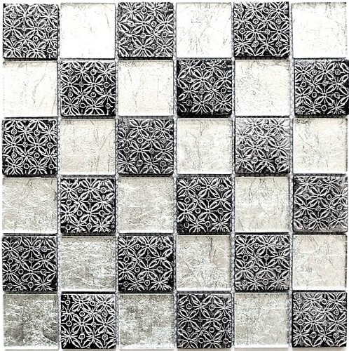 Mosaïque verre argent - mosaïque, en